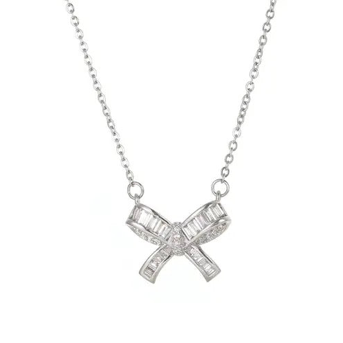 ✨Zirconium Sterling silver Bow Pendant along with Chain✨