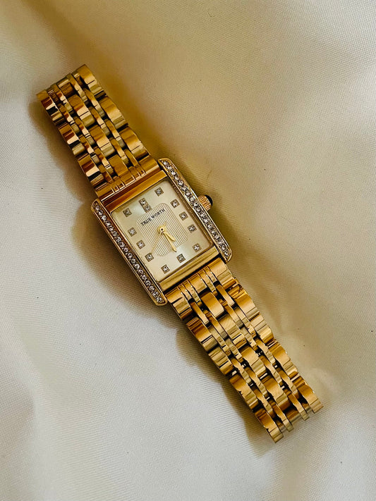 ✨Vintage Classic Crystal Studded True worth Exquisite Jubilee Gold Watch ✨