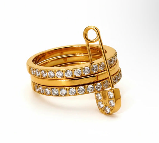 ✨Exquisite 24k Pin Zircon Gold Ring ✨