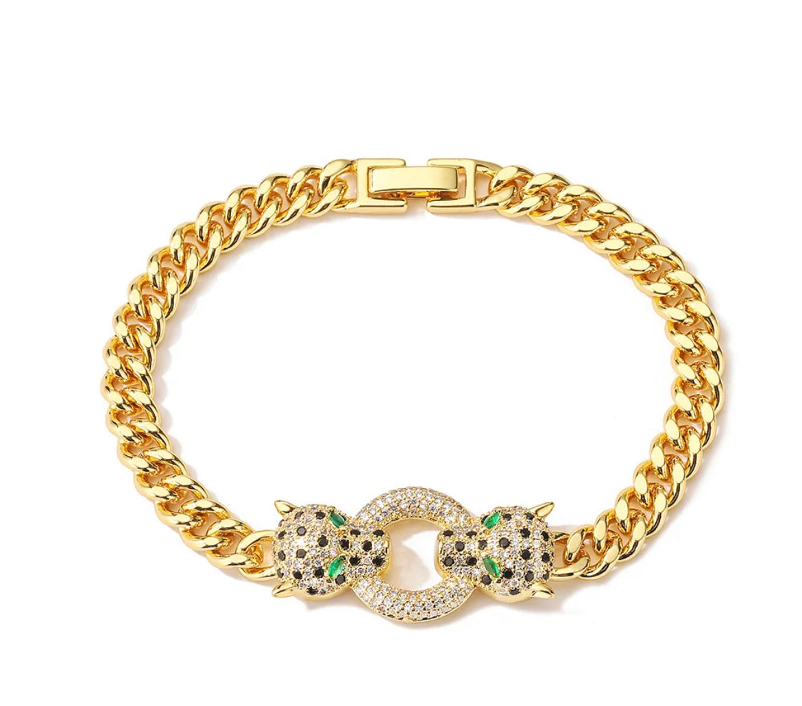 18k Emerald Gold panther Bracelet 🦁