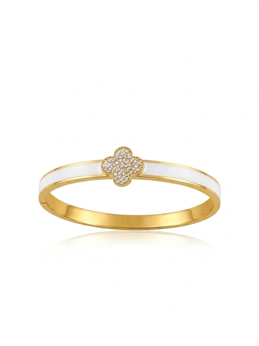 ✨Exclusive stainless steel enamel gold cuff bracelet ✨
