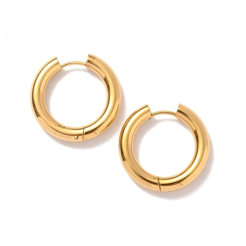 Waterproof Statement tube Hoop Earrings