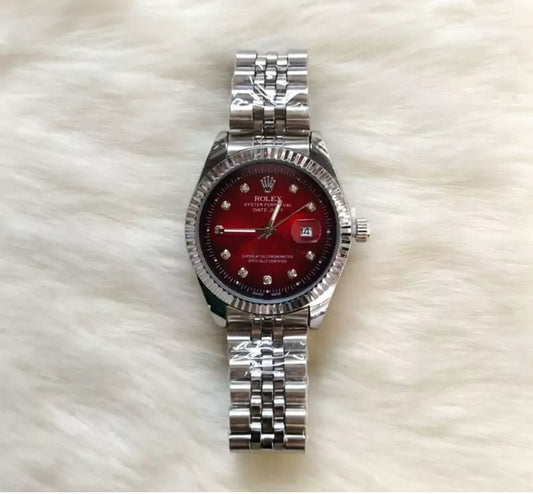 ✨Silver Jubilee Perpetual Deep Red Dial Watch ✨