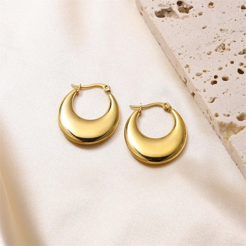 Waterproof Gold Chunky Hoop Earrings