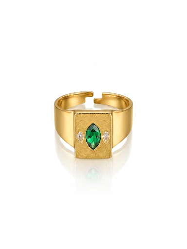 ✨Stainless steel Gold Emerald Eclipse Adjustable Ring ✨