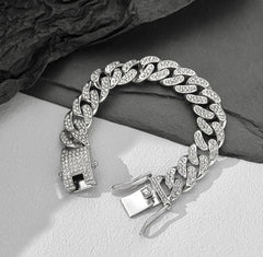 ✨Iced out silver crystal chain  bracelet✨