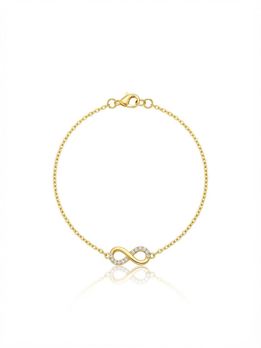 ✨Stainless steel Infinity Gold Zirconia studded 18k chain Bracelet ✨