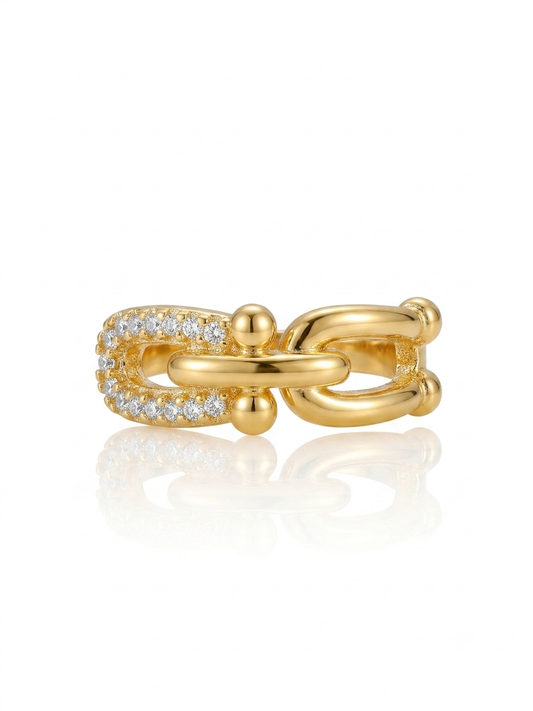 ✨Stainless steel Gold Zirconia adjustable ring✨