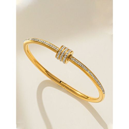✨22k Gold Carte Cylindrical gold luxe Cuff bracelet✨