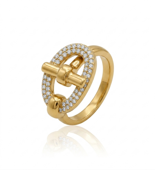 ✨High Grade Gold Plated Zirconia Cylinder Ring✨