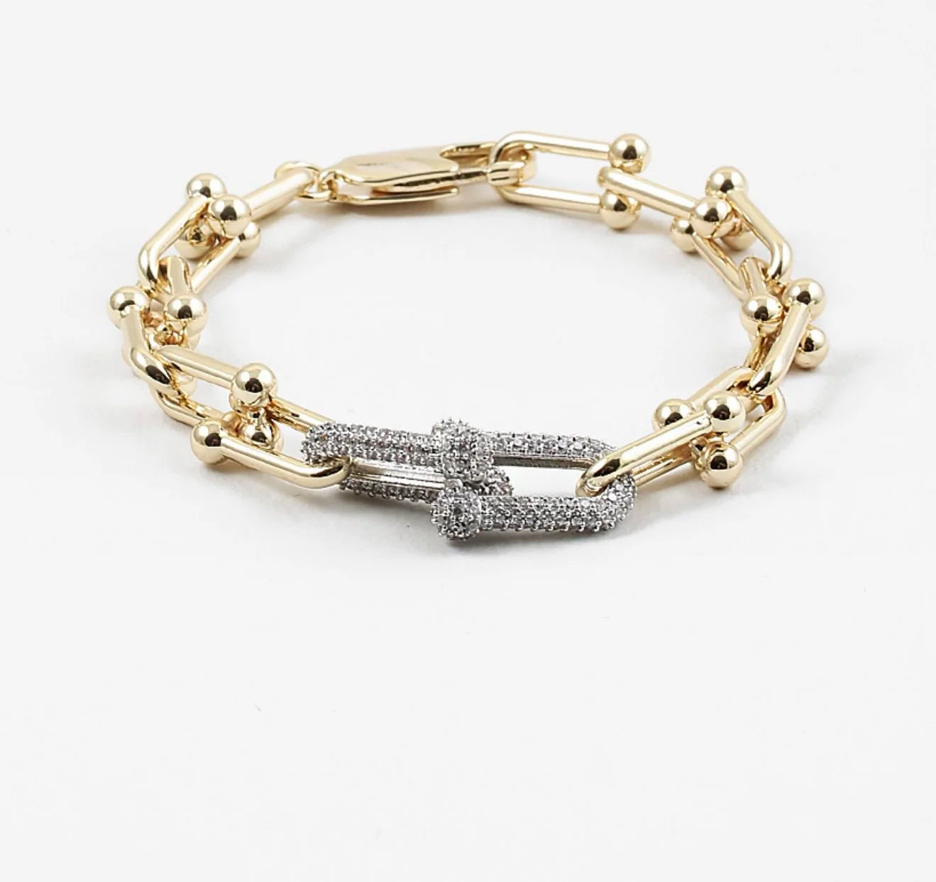 ✨Exquisite Zirconium Studded Link Gold Chain Bracelet ✨