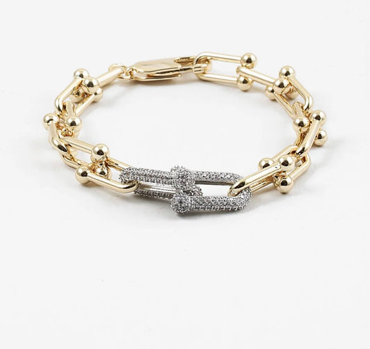 ✨Exquisite Zirconium Studded Link Gold Chain Bracelet ✨