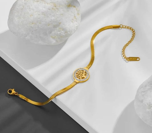 ✨Stainless steel Gold Diamantés Snake chain Bracelet✨