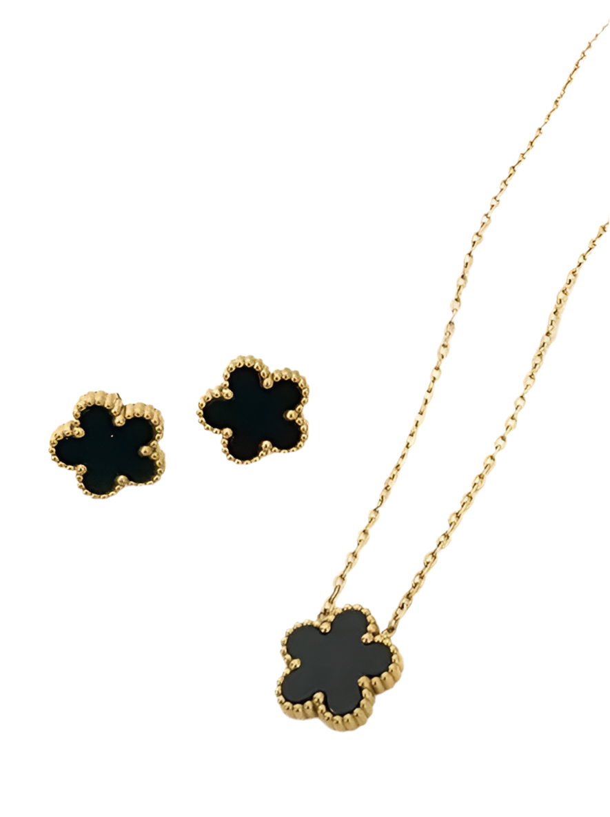 Black Floral VC stainless steel Set