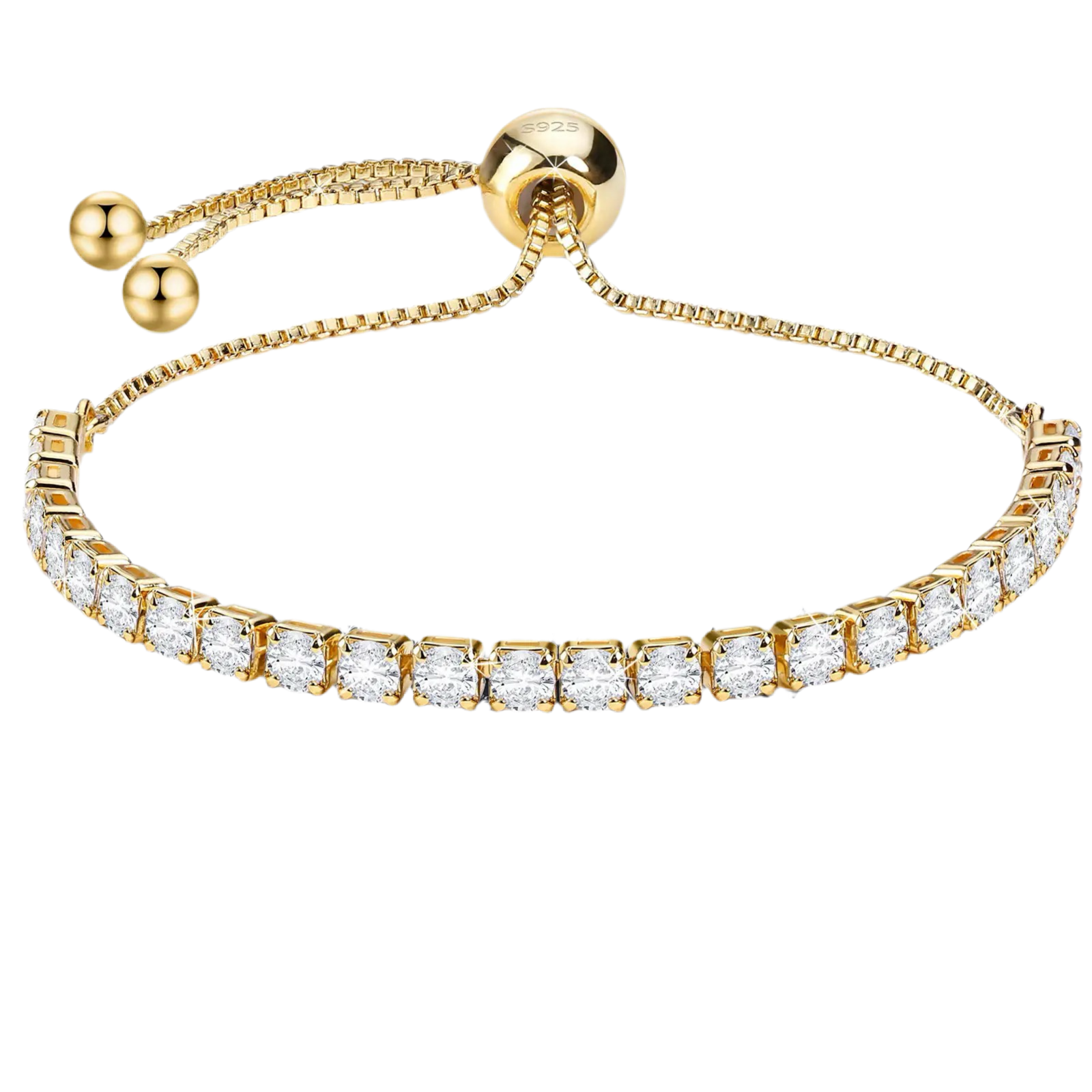 Gold Tennis Bar Adjustable Bracelet