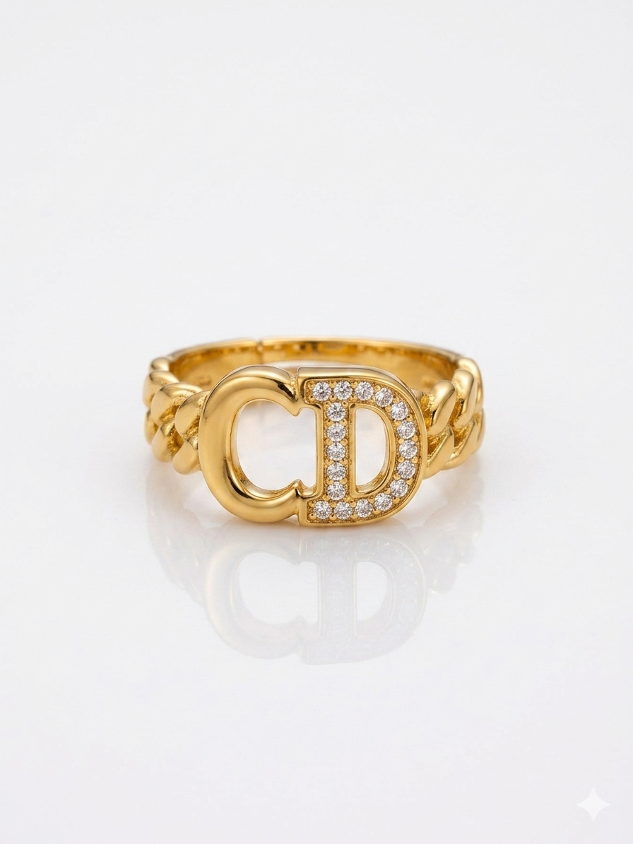 ✨Exclusive Zircona CD Gold Adjustable Ring ✨