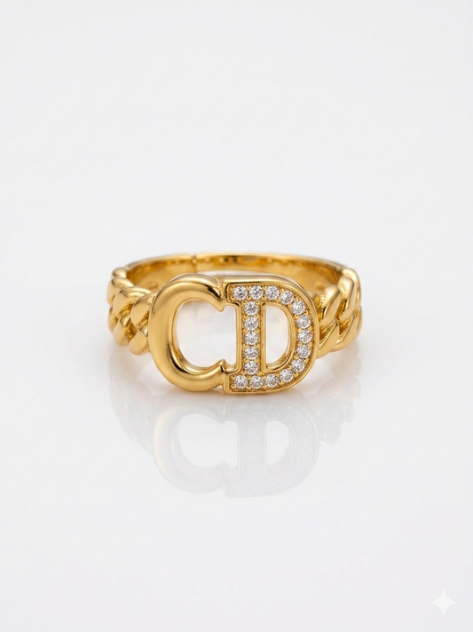 ✨Exclusive Zircona CD Gold Adjustable Ring ✨