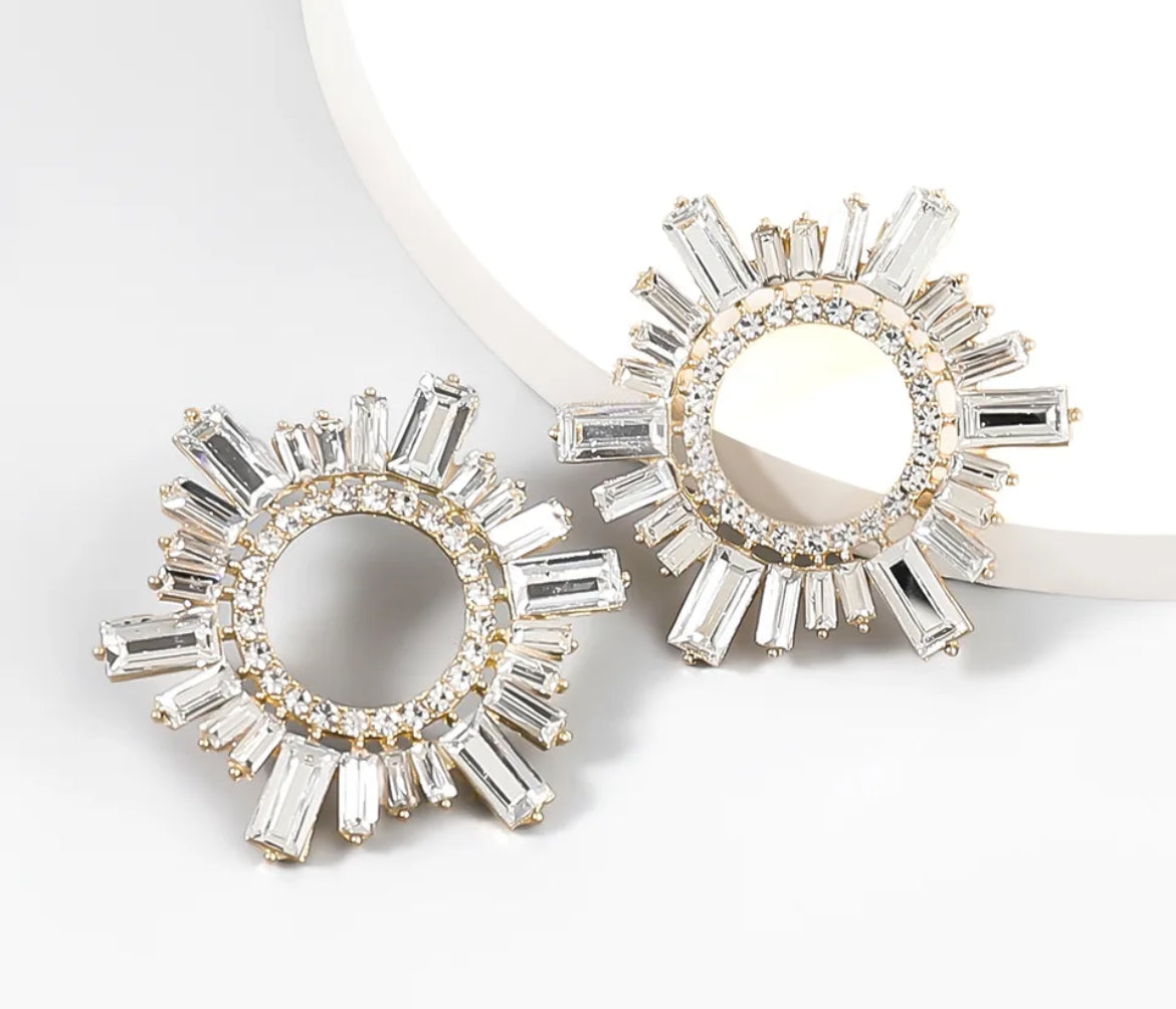 Zirconium Spherical crystal Earrings