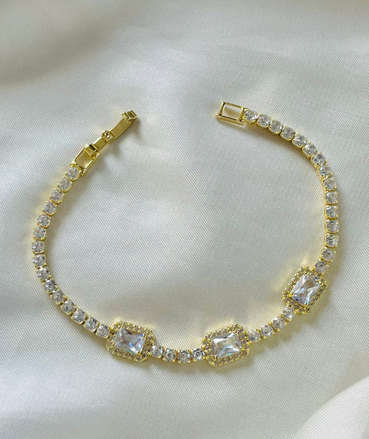 ✨Stainless steel Gold Zirconia Tennis chain Bracelet✨