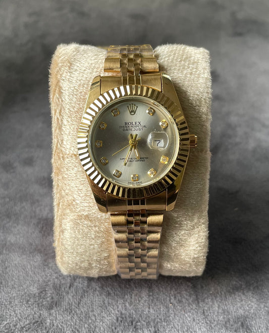 ✨Exclusive Gold Braided Charcoal Grey Dial Perpetual Rlx Watch ✨