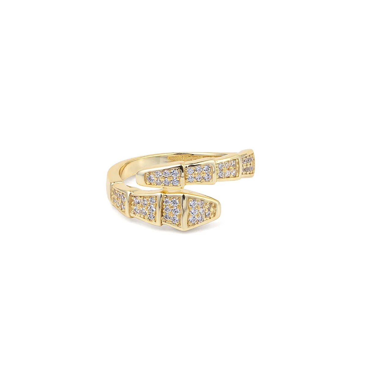 Rakol Crystal Gold Open Ring