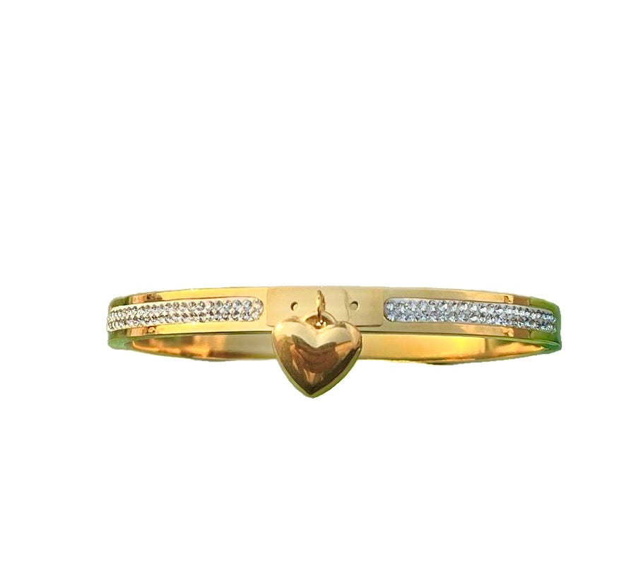 Crystal mini heart stainless steel bracelet
