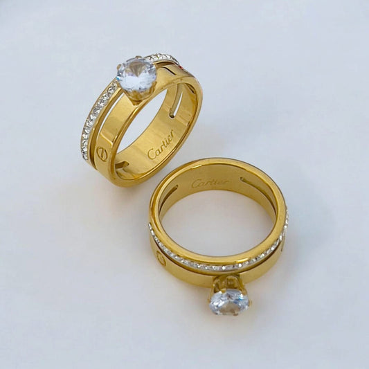 ✨Gold Stone Love Carte Ring ✨