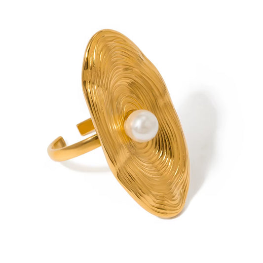 ✨Stainless steel Gold Pearl Ring ✨