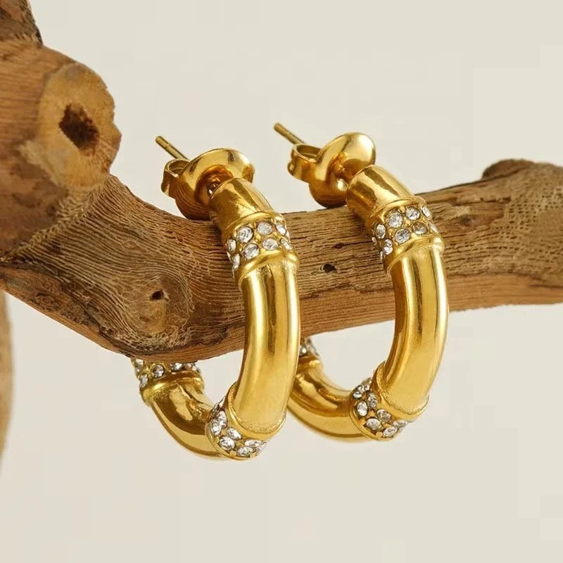 Tenna 18k Gold plated Hoop earrings