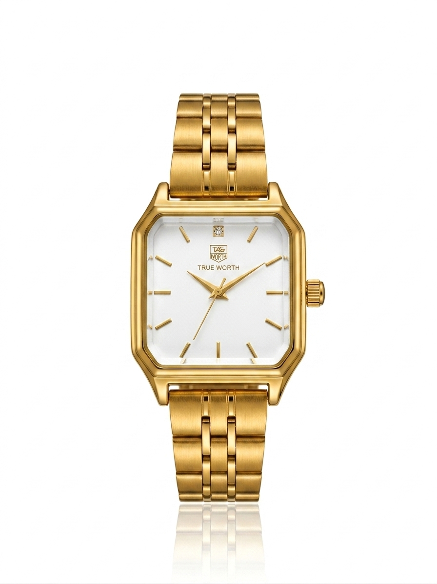 ✨Exquisite True Worth Crystal Studded Rose Gold Jubilee Edition White Dial Watch✨