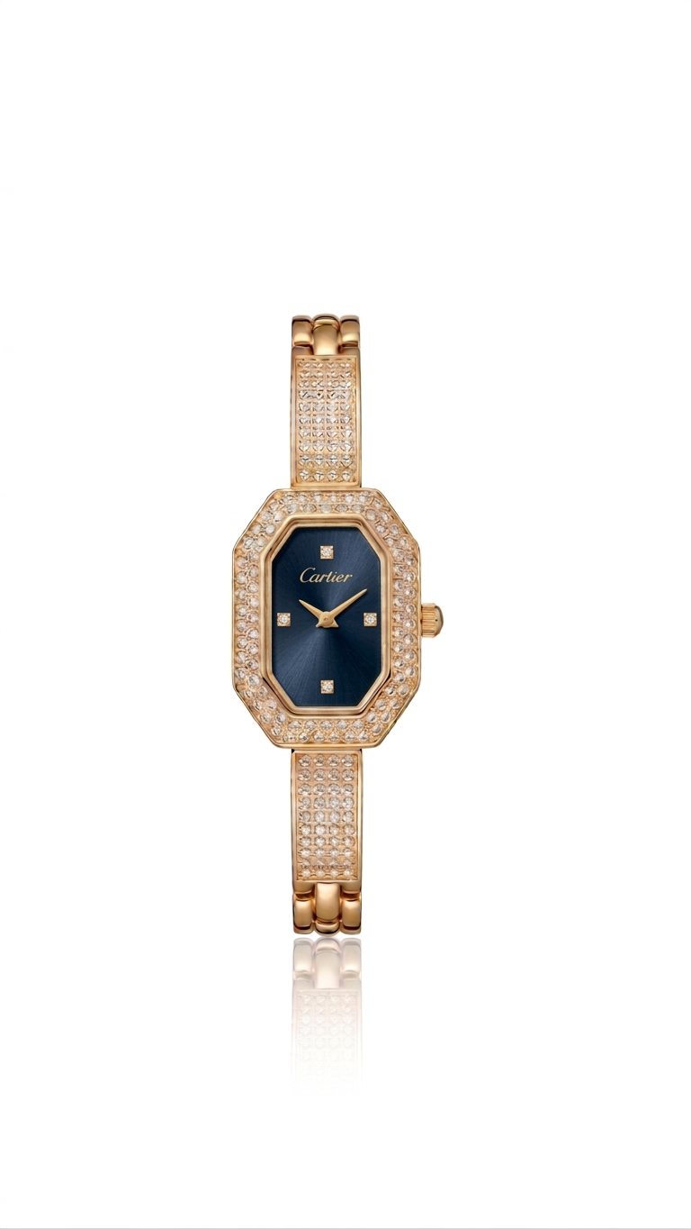 ✨ Zirconium Studded Gold Carte Watch ✨