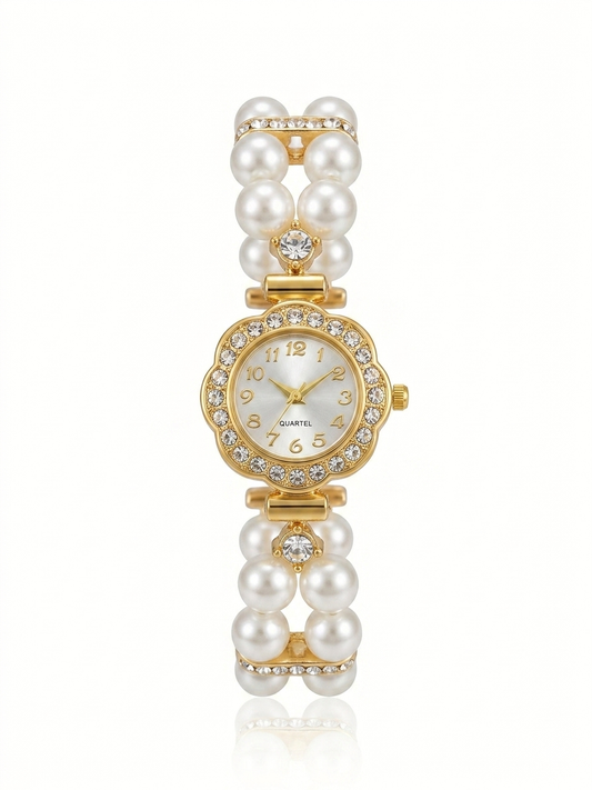 ✨Exquisite Gold Zircon Pearl watch ✨