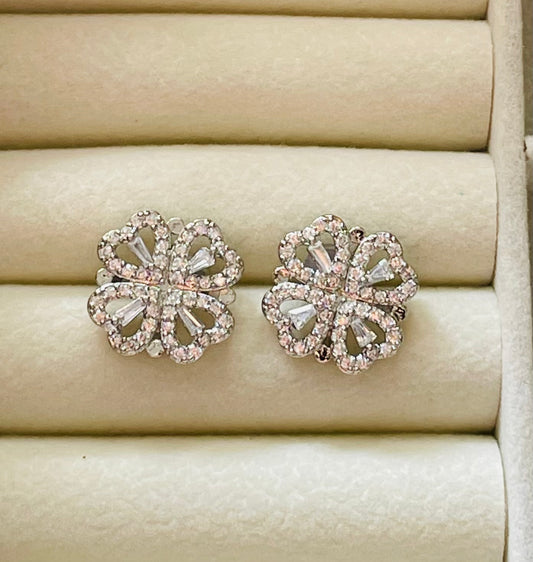 ✨Silver Crystal Zircon S925 Clovie Stud earrings ✨