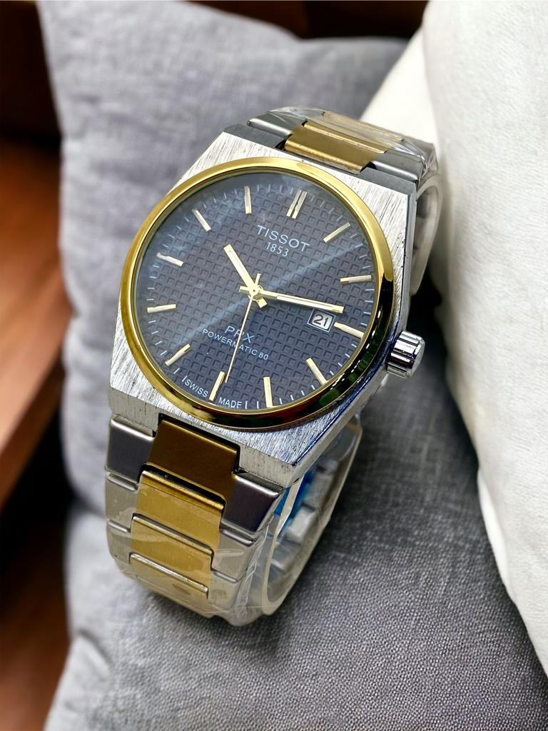 Exquisite Tissot Prx SilverXGold Black Dial 🔥