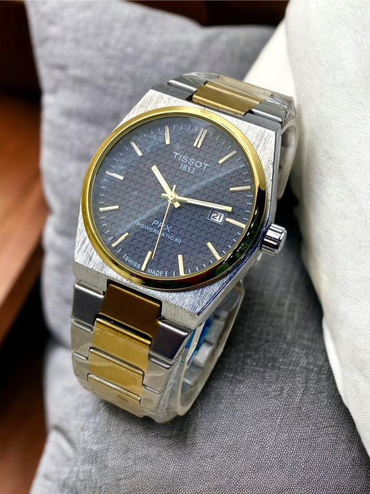 Exquisite Tissot Prx SilverXGold Black Dial 🔥