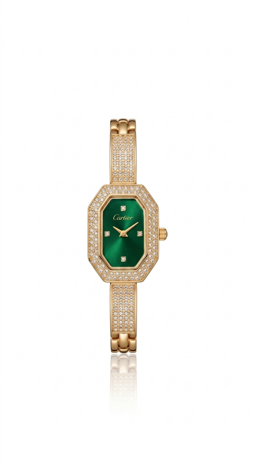 ✨ Zirconium Studded Gold Carte Watch ✨