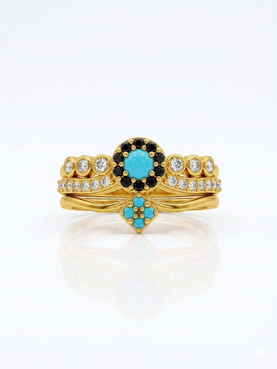 ✨ Diamante crystal Evil Eye adjustable gold ring✨
