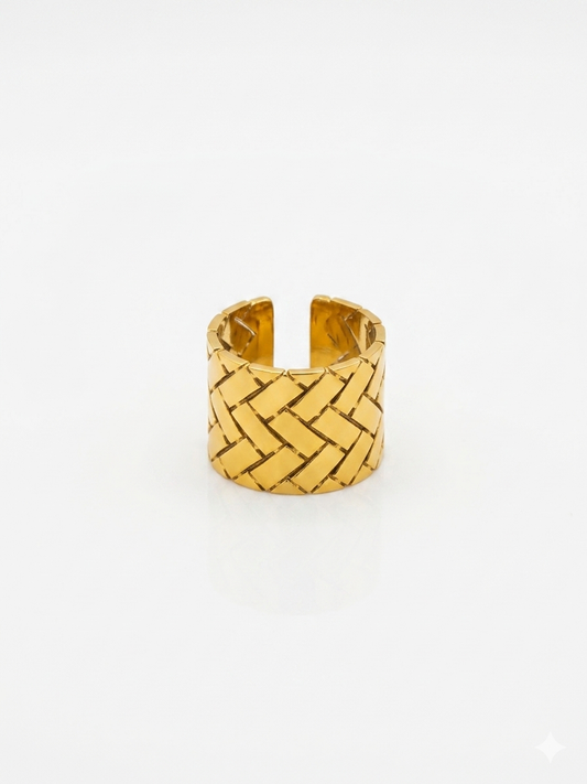 ✨Stainless steel Gold Patch Chunky Ring ✨
