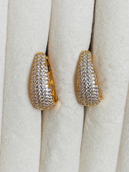 ✨Gold Crystal Venne Hoop Earrings ✨