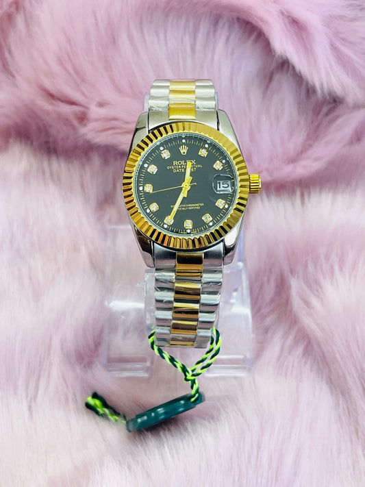 ✨Perpetual Black Dial Braided SilverXGold Watch ✨