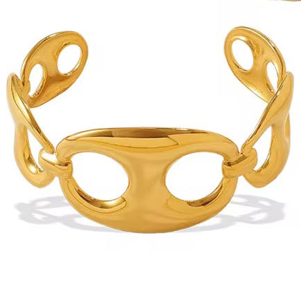 Stainless steel Exquisite Gold Hollow Cuff Bracelet