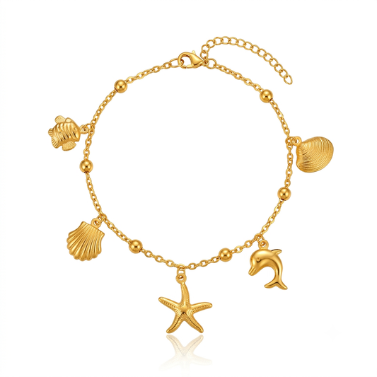 ✨Stainless steel Gold Charm Chain Bracelet ✨