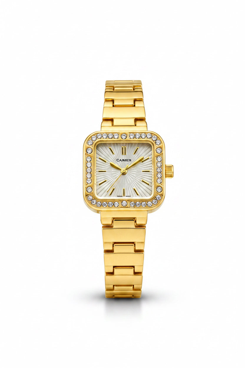 ✨Exclusive Stainless Steel Crystal StuddedGrey Dial True Worth Watch ✨
