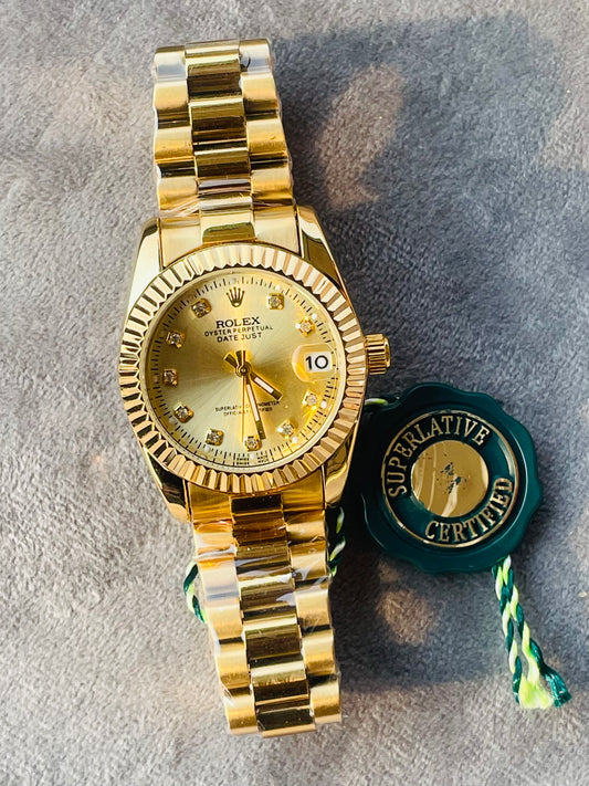 ✨Gold Braided Bezel With Gold Dial  High Grade Watch ✨