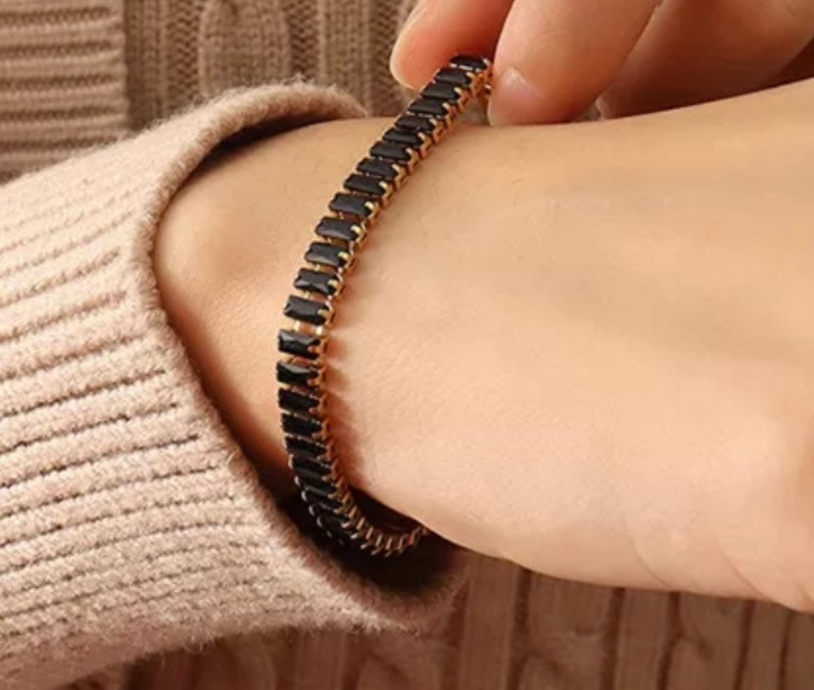 ✨Elegant Black Stone Luxury Tennis Chain Bracelet✨
