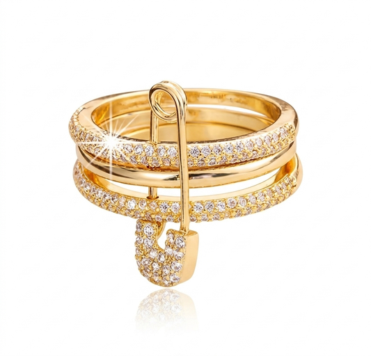 ✨Exquisite 24k Pin Zircon Gold Ring ✨