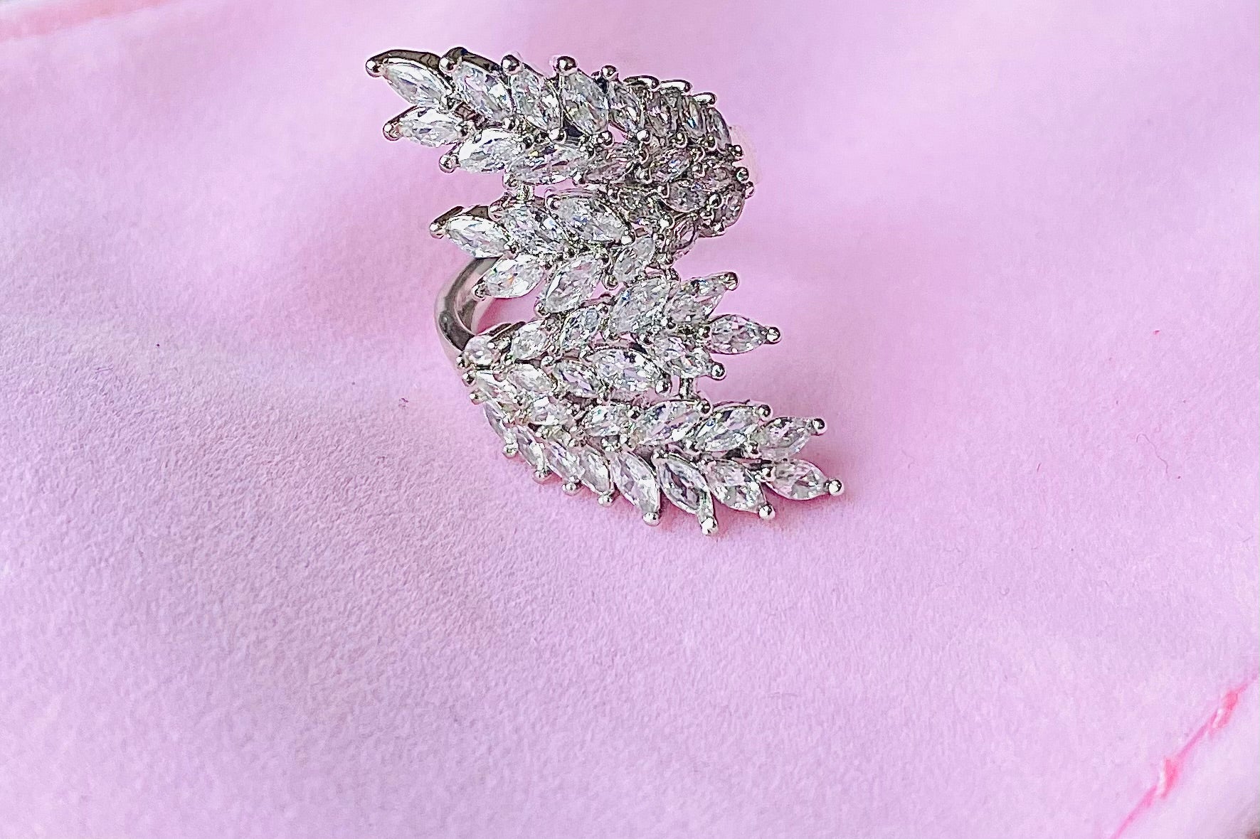 S925 sterling silver Zirconium Leaf Ring 💍