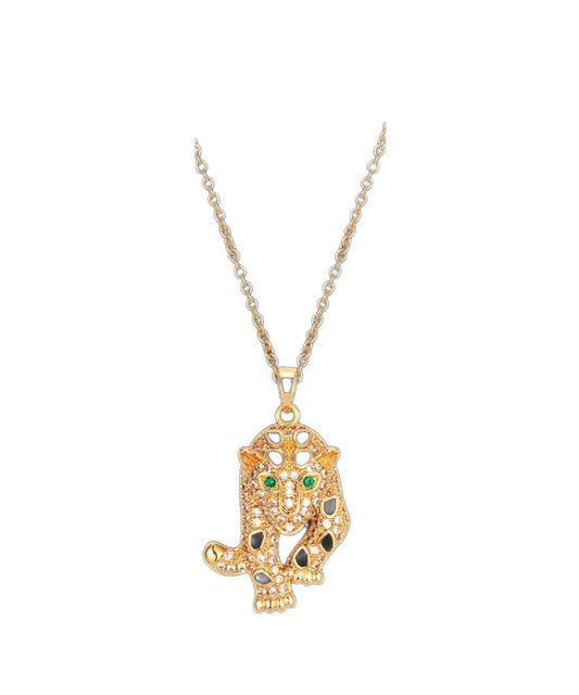 ✨Gold Crystal Studded Tigress Pendant ✨