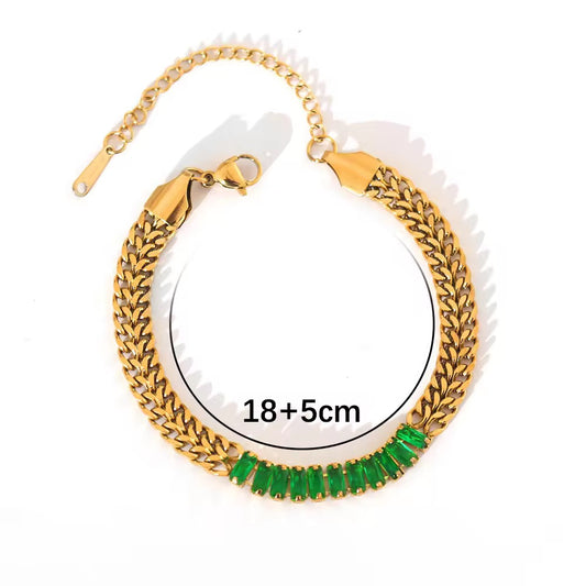 ✨Lana Emerald Zirconia Gold Chain Bracelet✨