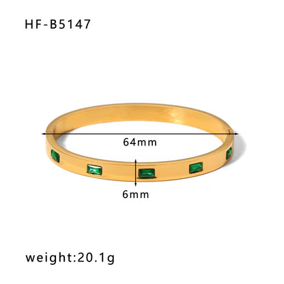 ✨22k Gold Stainless Steel Emerald Bar Gold Cuff Bracelet✨